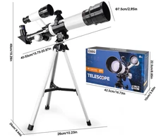 Teleskopas MOON, baltas, juodo metalo elementai