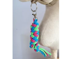 Super Hobby Horse Pavadėlis hobi arkliukui, dvigubas, šviesiai žalias/turkio/tamsiai rožinis