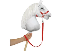Super Hobby Horse Hobby horsingo pavadėlis iš juostinio diržo – raudonas