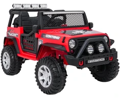 Vaikiškas elektrinis džipas 4x4 su LED šviesomis ir saugos diržais, nuo 3 metų