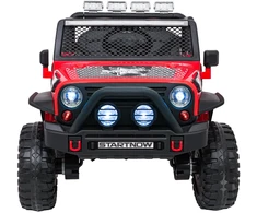 Vaikiškas elektrinis džipas 4x4 su LED šviesomis ir saugos diržais, nuo 3 metų