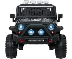 Vaikiškas elektrinis džipas 4x4 su LED šviesomis ir saugos diržais, nuo 3 metų