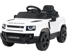 Vaikiškas Land Rover Defender baltas elektromobilis 12V
