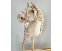 Super Hobby Horse Pavadėlis hobi arkliukui, dviguba virvė, smėlio spalvos