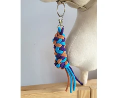 Super Hobby Horse Pavadėlis hobi arkliukui, dviguba virvė, tamsiai violetinis/turkio/terakotos