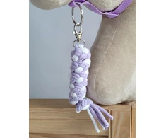 Super Hobby Horse Pavadėlis hobi arkliukui, dviguba virvė, baltas-violetinis