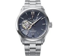 Vyriškas Orient Star Open Heart Limited Edition Automatic RE-AT0021L00B laikrodis mėlynu ciferblatu