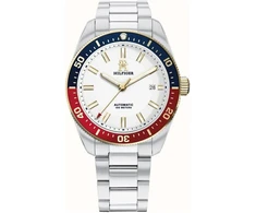 Vyriškas Tommy Hilfiger TH85 1710551 automatinis laikrodis 40 mm sidabro ir aukso spalvos
