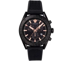 Vyriškas Versace V-Chrono chronografinis laikrodis juodas
