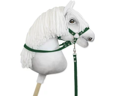 Super Hobby Horse Hobio žirgo kamanų pavadžiai butelių žalios spalvos