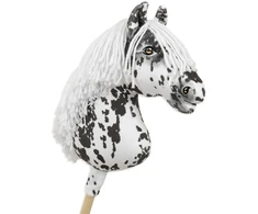 Super Hobby Horse Medinis žaislinis arkliukas leopardinis su balta karčia