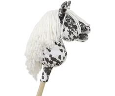 Hobby Horse lazdelinis arkliukas Premium leopardinis su balta karčiais A5