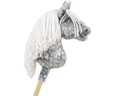 Hobby Horse lazdelinis arkliukas su balta karčiene Super Hobby Horse Premium