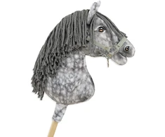 Super Hobby Horse Medinis žirgas su pilka karčiais – margas pilkas