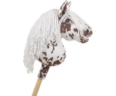 Super Hobby Horse Hobby Horse lazdelinis arkliukas rudas leopardas su balta karčiais A4