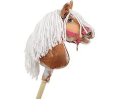 Hobby Horse lazdelinis arkliukas tobiano bay su balta karčiene Super Hobby Horse Premium