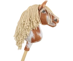 Hobby Horse lazdelinis arkliukas tobiano bay su smėlio spalvos karčiais Super Hobby Horse Premium