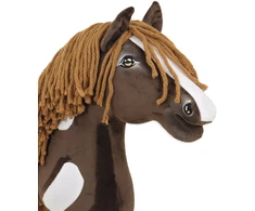 Super Hobby Horse Medinis arkliukas su lazda – tamsiai rudas, vakarietiško stiliaus