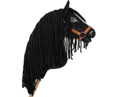 Super Hobby Horse Medinis žirgas su kotu – frizų veislės, premium