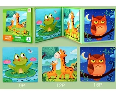 Magnetinė dėlionė knygelėje 3in1 (1 lygis) gyvūnai