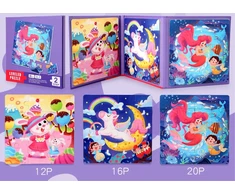 Magnetinė dėlionė knygelėje 3in1 (2 lygis) Undinėlė