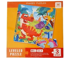 Magnetinė dėlionė knygelėje 3in1 (3 lygis) Dinozaurai