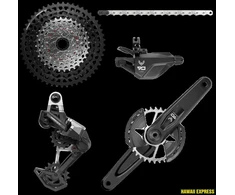Pavarų grupė SRAM Eagle 90 DUB Groupset (Rear Der, Trigger Shifter w Clamp, Crankset DUB MTB Wide 170 w DM 32t T-TYPE Chainring w/2 guards, GX T-Type chain 126l, CS XS-1275 BLK 10-52t)