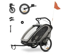 Vežimėlis vaikams prie dviračio Hauck N Walk Duo pilkas