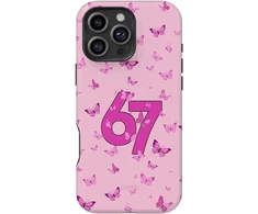 Coveris Telefono dėklas Magsafe "67 Rožinė" iPhone 12-17, Samsung S22-26, Google Pixel 10/Pro/ProXL modeliams