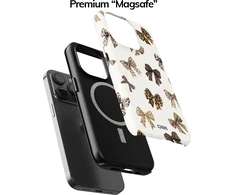 Coveris Telefono dėklas Magsafe "Chic Bows" iPhone 12-17, Samsung S22-26, Google Pixel 10/Pro/ProXL modeliams