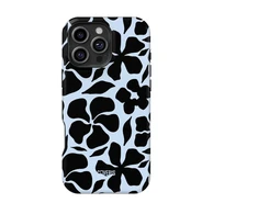 Coveris Telefono dėklas Magsafe "Juodas flowers" iPhone 12-17, Samsung S22-26, Google Pixel 10/Pro/ProXL modeliams