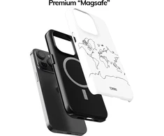 Coveris Telefono dėklas Magsafe "The World" iPhone 12-17, Samsung S22-26, Google Pixel 10/Pro/ProXL modeliams