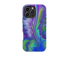 Coveris Telefono dėklas Magsafe "Violetinė feather" iPhone 12-17, Samsung S22-26, Google Pixel 10/Pro/ProXL modeliams