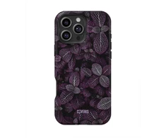 Coveris Telefono dėklas Magsafe "Violetinė leafs" iPhone 12-17, Samsung S22-26, Google Pixel 10/Pro/ProXL modeliams