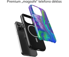 Coveris Telefono dėklas Magsafe "Violetinė feather" iPhone 12-17, Samsung S22-26, Google Pixel 10/Pro/ProXL modeliams