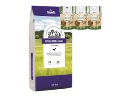 bosch Dog Premium 20kg + BEMO stirnos skanėstai 130g x 3