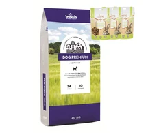 bosch Dog Premium 20kg + BEMO triušio skanėstai 130g x 3