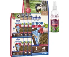 Bosch Petfood bosch Junior su ėriena ir ryžiais 15kg+6kg+Fly Off Purškiklis 150ml