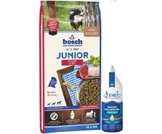 Bosch Petfood bosch Junior su ėriena ir ryžiais 15kg+lašišų aliejus 1000ml