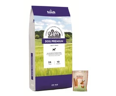 Bosch Tiernahrung bosch Dog Premium 20kg + Sammys vištienos juostelės 190g