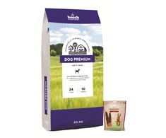 Bosch Tiernahrung bosch Dog Premium 20kg + Sammys jautienos juostelės 190g
