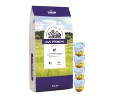 Bosch Tiernahrung bosch Dog Premium 20kg + 4 x Fruitees su paukštiena ir mangu