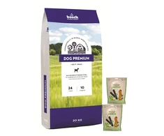 Bosch Tiernahrung bosch Dog Premium 20kg + Sammys Tooth Bar 250g x 2