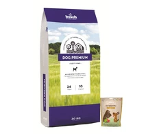 Bosch Tiernahrung bosch Dog Premium 20kg + Sammys avienos juostelės 180g