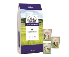 Bosch Tiernahrung bosch Dog Premium 20kg + Sammys funkc. skanėstų miksas