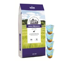 Bosch Tiernahrung bosch Dog Premium 20kg + 4 x Fruitees su paukštiena ir bananais