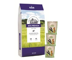 Bosch Tiernahrung bosch Dog Premium 20kg + Sammys Tooth Bar 250g x 3