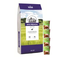 Bosch Tiernahrung bosch Dog Premium 20kg + 4 x Fruitees su putpele ir figomis
