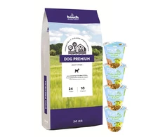 Bosch Tiernahrung bosch Dog Premium 20kg + 4 x Fruitees su paukštiena ir obuoliais