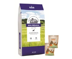 Bosch Tiernahrung bosch Dog Premium 20kg + Sammys antienos juostelės 180g x 2
